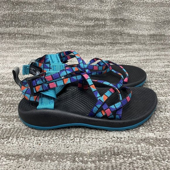 Chaco Other - Chaco Unisex Kids ZX1 Ecotread Teal Multicolor Sandals Size 3 J180264